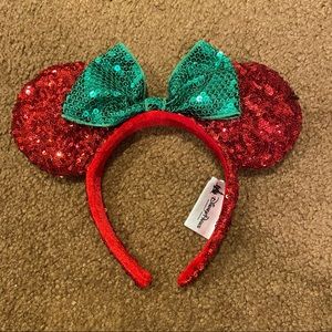 Disney Parks Christmas Holiday Ears Headband New Mickey Minnie Mouse Authentic